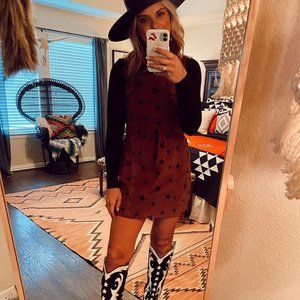 Star Print Corduroy Dress
